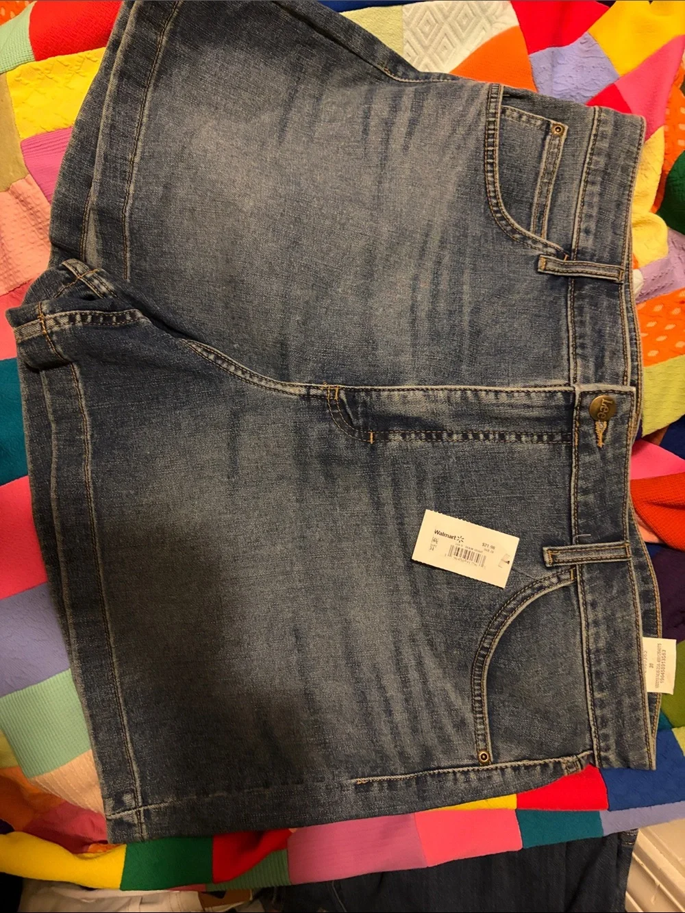Lee Women's Jean Shorts Skirt — Medium Blue Denim